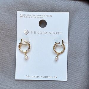 Kendra Scott Gold Hoops with Pearl Drops